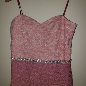 City Triangles floor pink ombre dress